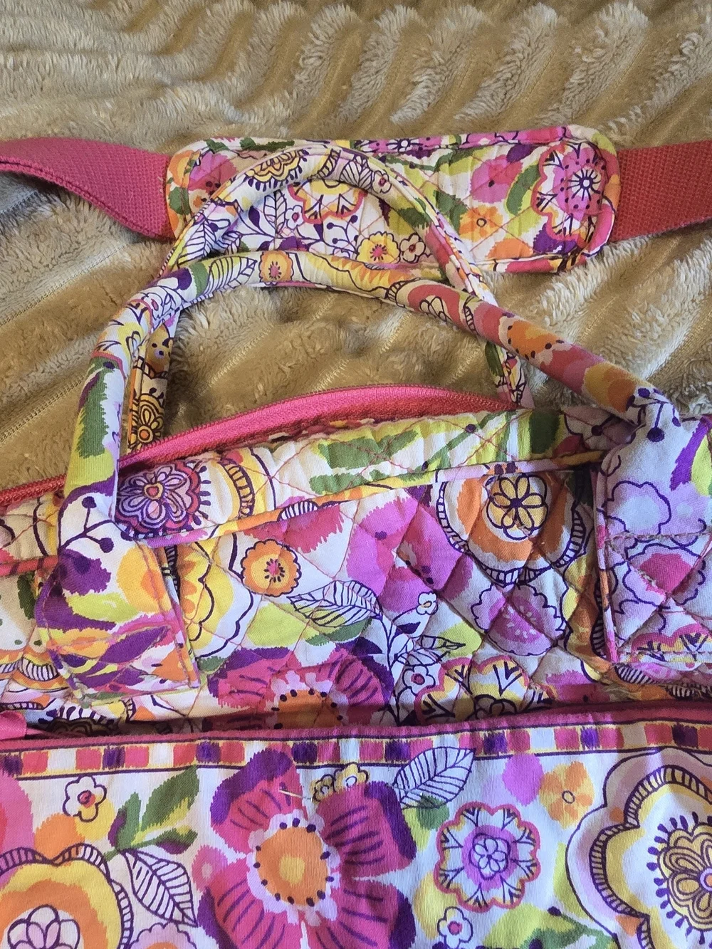 Vera Bradley Weekender Travel Bag Retired Clementine Quilted Floral Duffle Tote